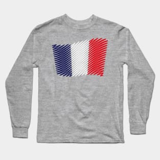 Flag Of France / Tricolour (Scribble) Long Sleeve T-Shirt